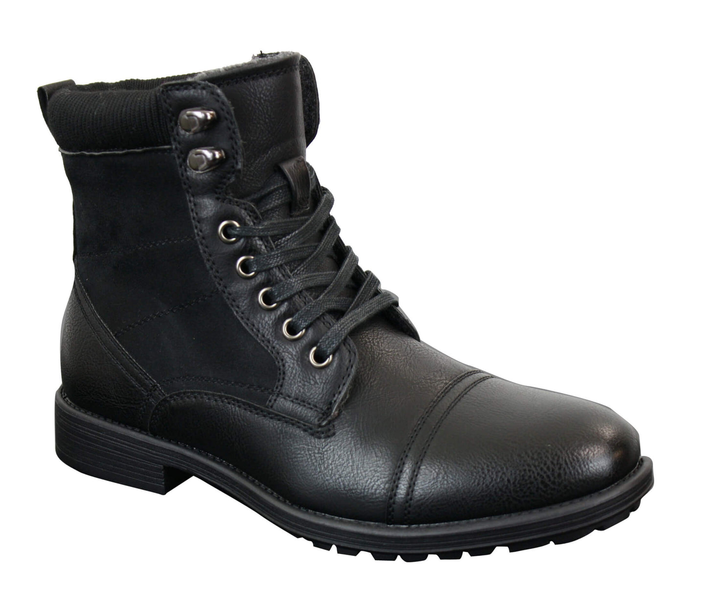 Mens Leather Suede PU Fleece Army Combat Military Ankle Boots Retro