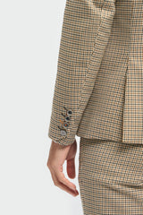 Mens Beige Navy Check Suit