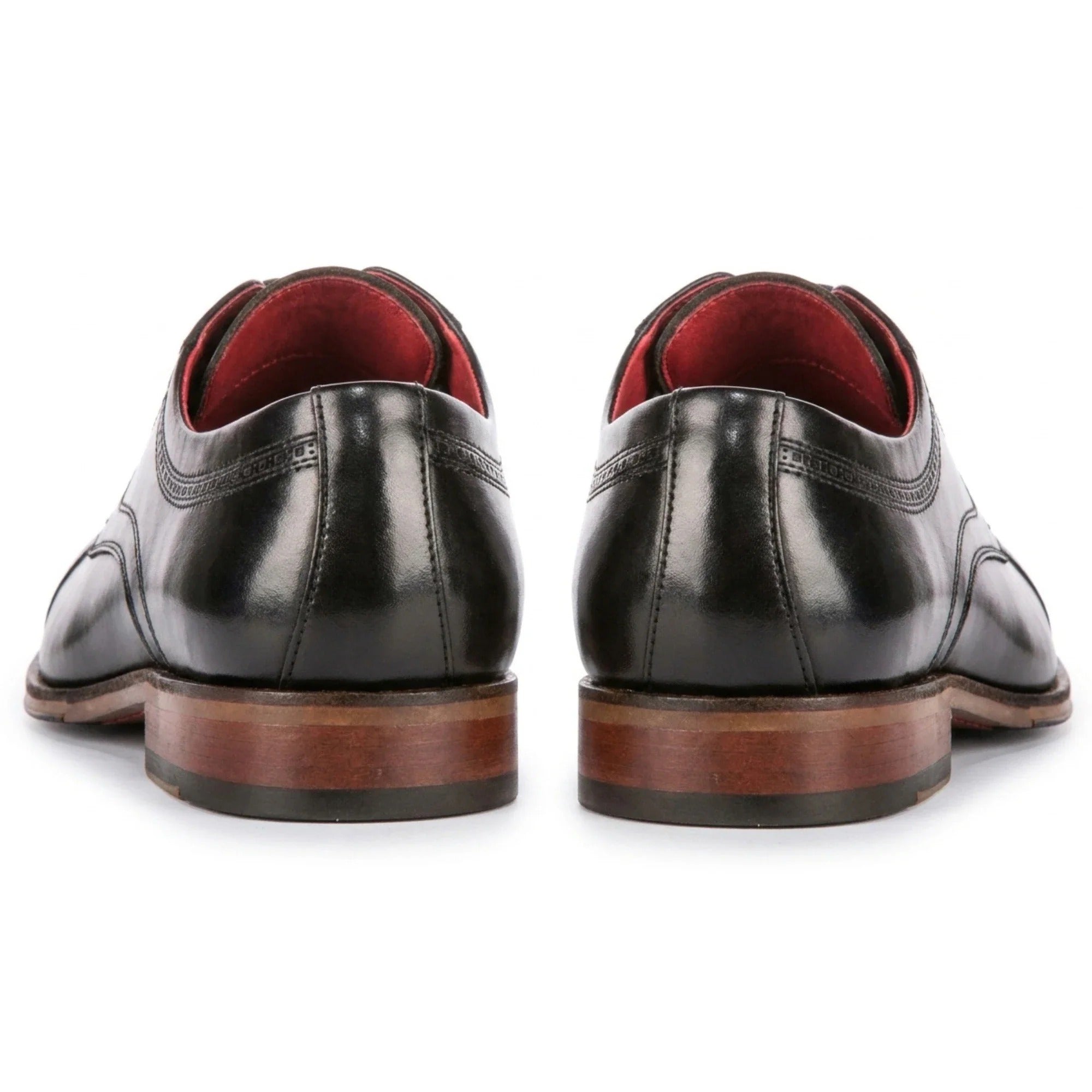 Everett - Men's Black Polished Leather Cap Toe Derby Shoes