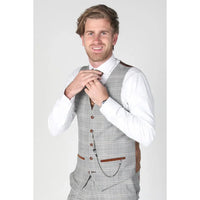 Francis - Men's Grey Check Waistcoat