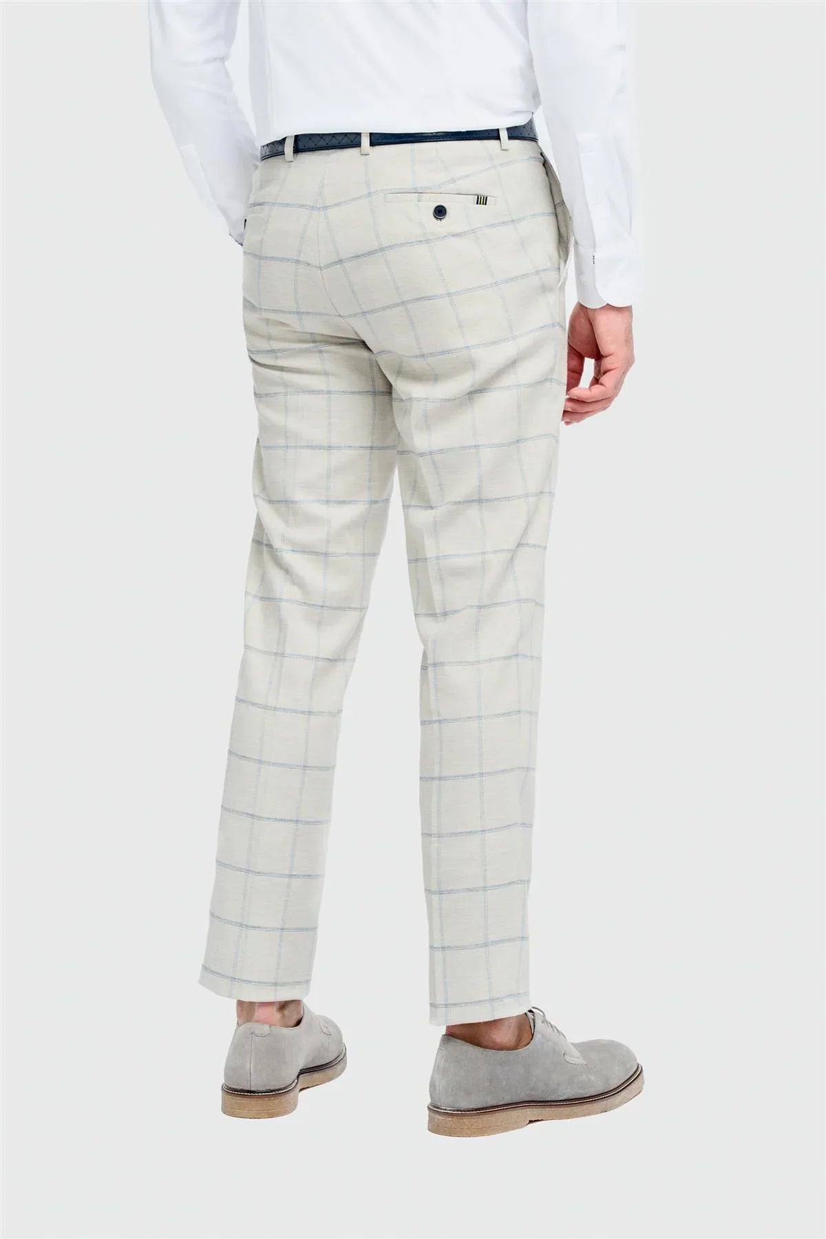 Gabriel - Men's Grey 2 Piece Linen Checked Suit