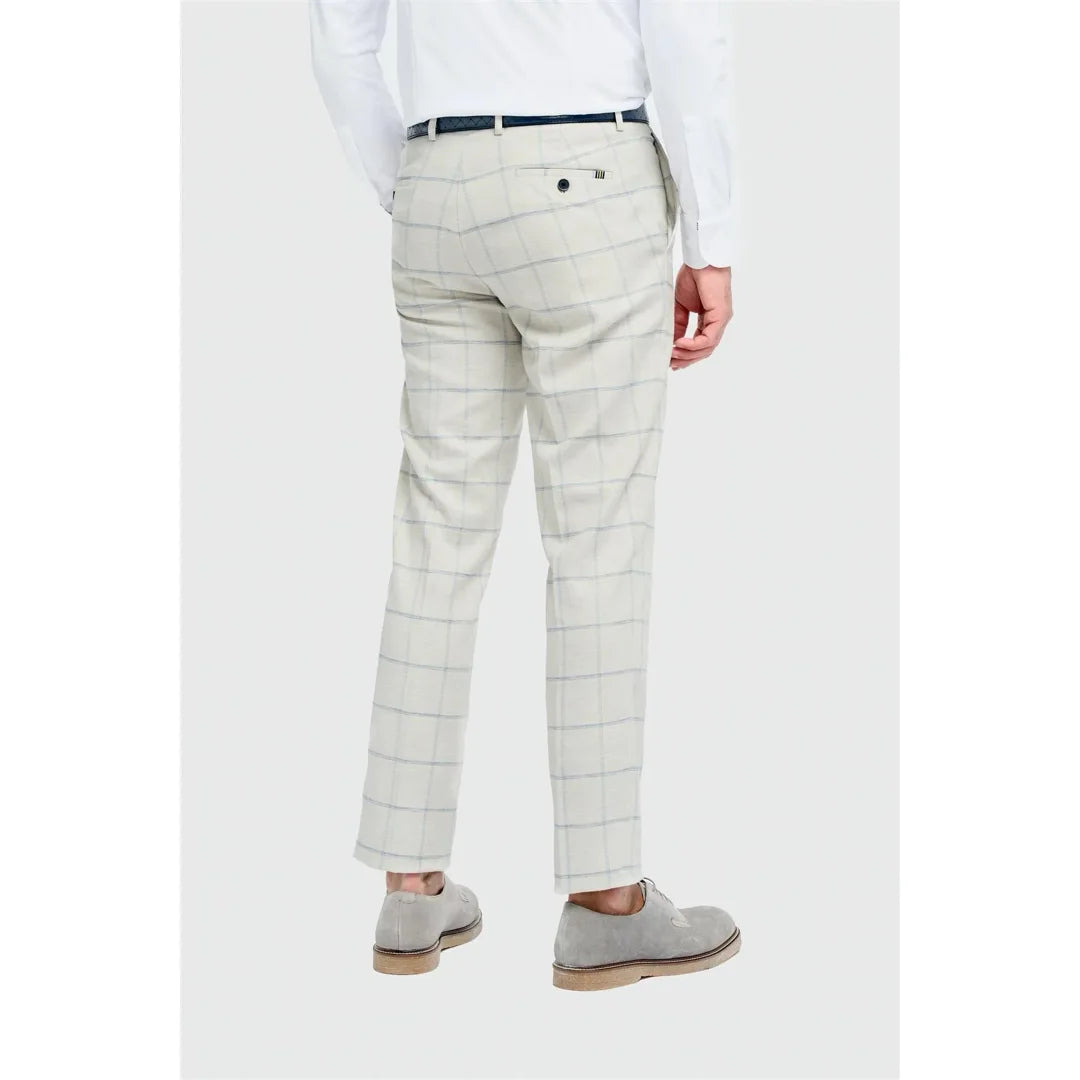 Gabriel - Men's Grey Checked Trousers