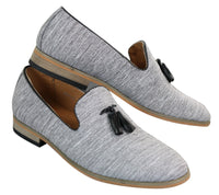 Galax GH3126 - Mens  Slip On Tassel Driving Shoes Loafers Light Smart Casual Black Blue Italian