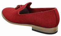 Galax GH3126 - Mens  Slip On Tassel Driving Shoes Loafers Light Smart Casual Black Blue Italian