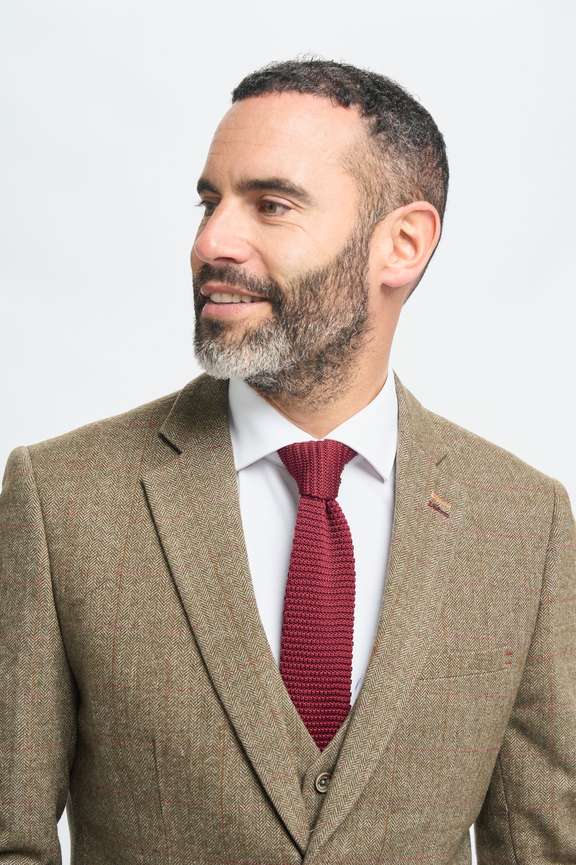 Mens Tweed Olive Green Check Suit