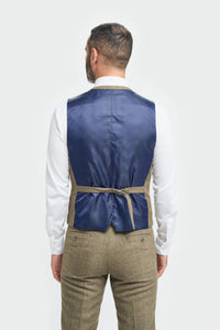 Mens Tweed Olive Green Check Suit