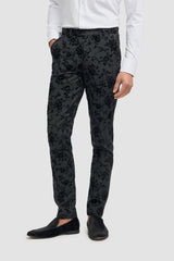 Georgi - Men's Black Floral Trousers
