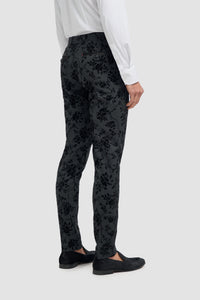 Georgi - Men's Black Floral Trousers