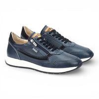 Getafe - Men's Blue Leather Easy Wear Sneakers
