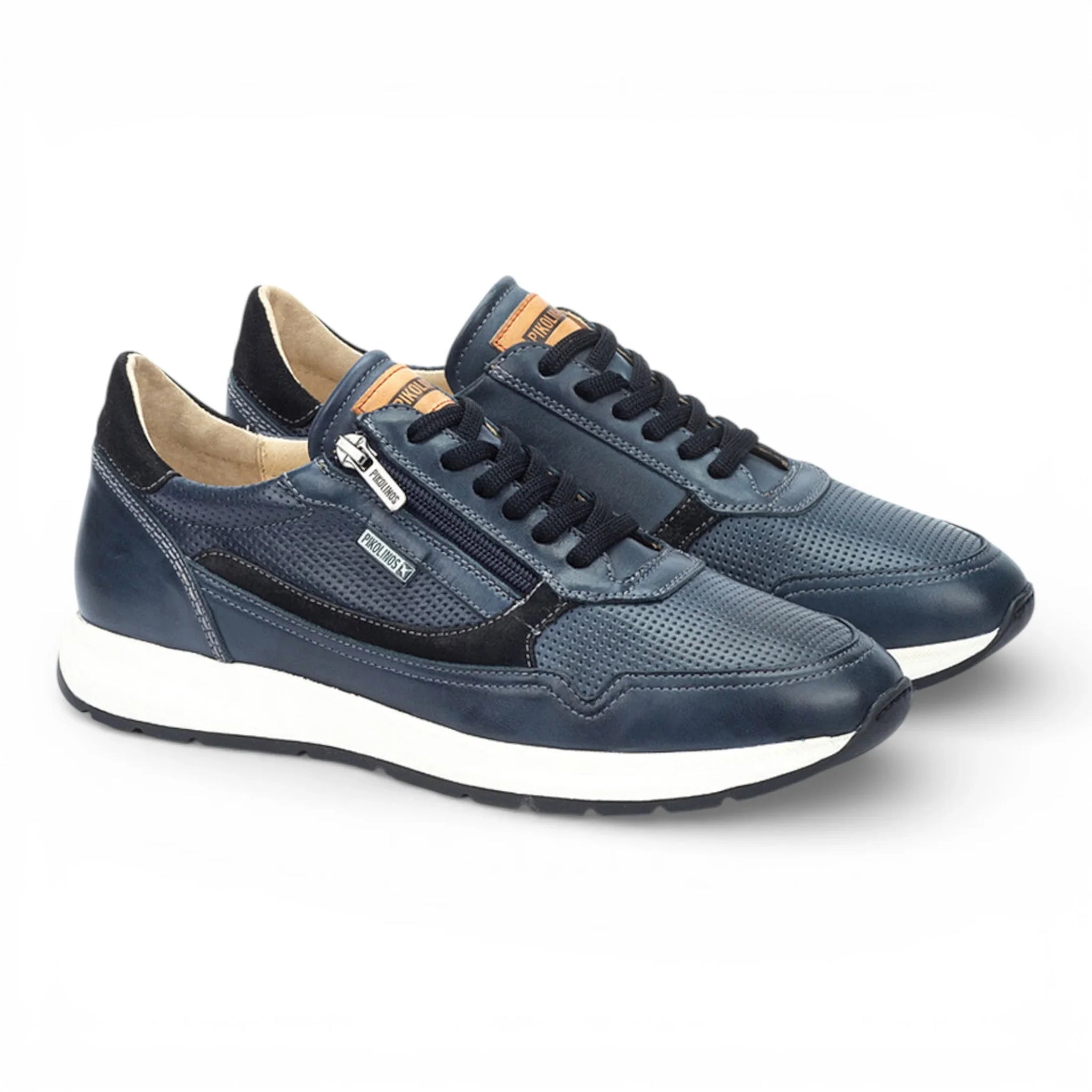 Getafe - Men's Blue Leather Easy Wear Sneakers