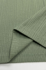 Green Ribbed Classic TShirt for Men
