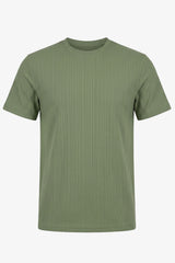 Green Ribbed Classic TShirt for Men