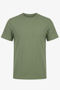 Green Ribbed Classic TShirt for Men