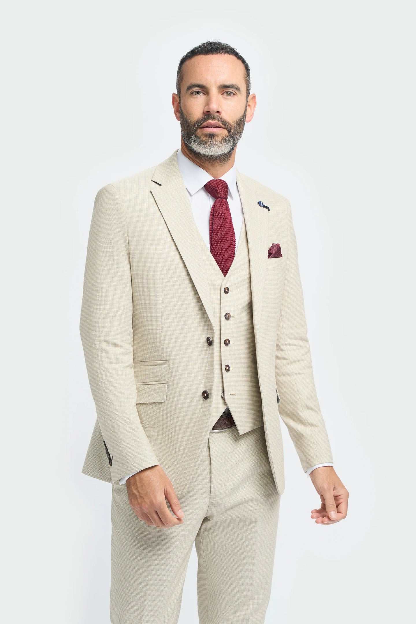 Hampton - Men's Beige 3 Piece Suit