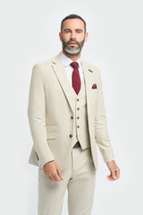Hampton - Men's Beige 3 Piece Suit