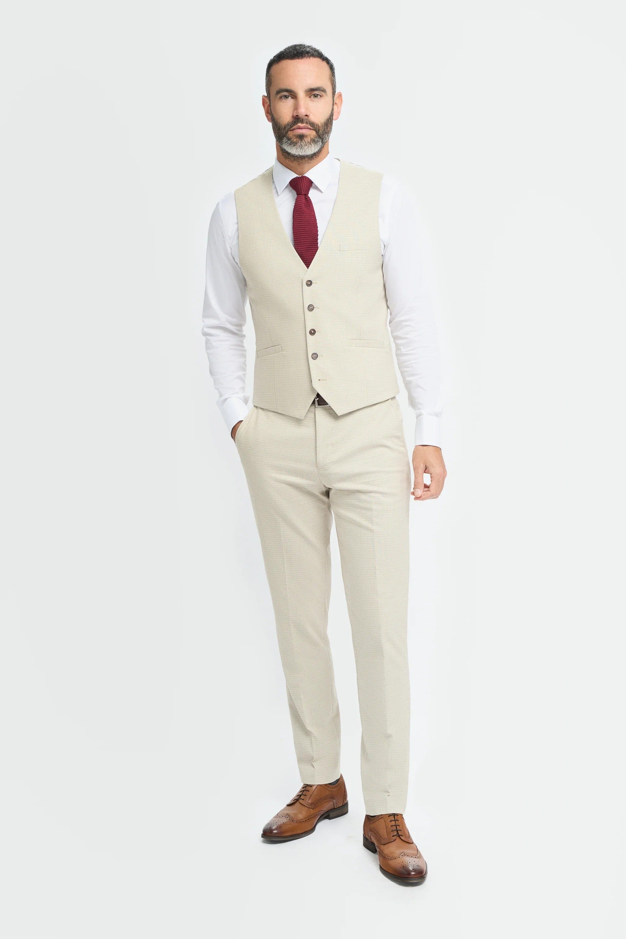 Hampton - Men's Beige Waistcoat