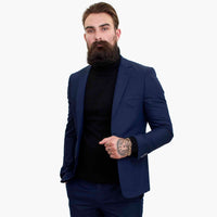 Happy Gentleman BELLO Navy Blue 3 Piece Suit Wool Tailored Fit