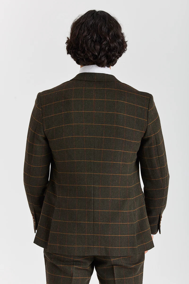 Harris - Green 3 Piece Wool Blend Tweed Suit for Men