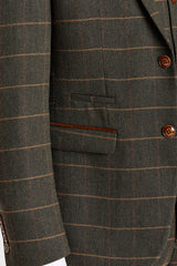 Harris - Green Tweed Herringbone Check Tweed Blazer