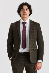 Harris - Green Tweed Herringbone Check Tweed Blazer