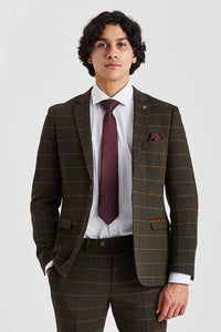 Harris - Green Tweed Herringbone Check Tweed Blazer