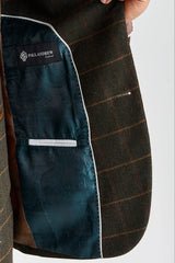 Harris - Green Tweed Herringbone Check Tweed Blazer