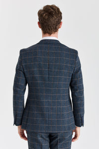 Harris - Men's Navy Tweed Wool Blend Blazer