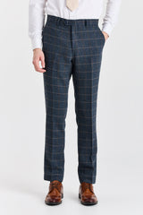 Harris - Men's Navy 3 Piece Wool Blend Tweed Suit