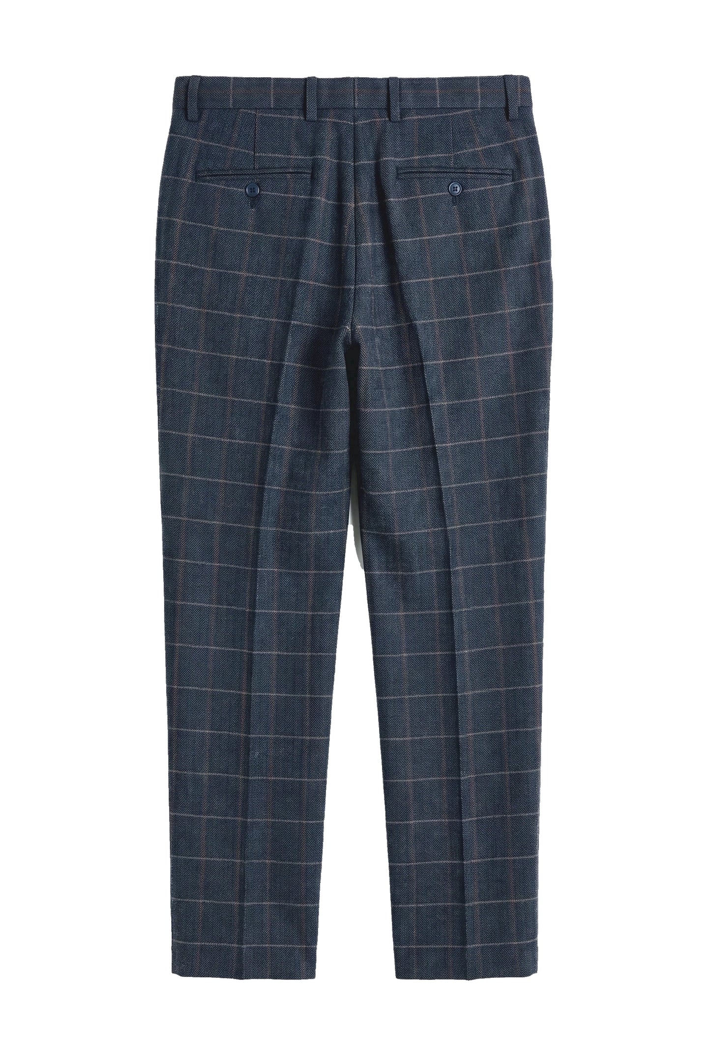 Harris - Men's Navy Tweed Wool Blend Trousers