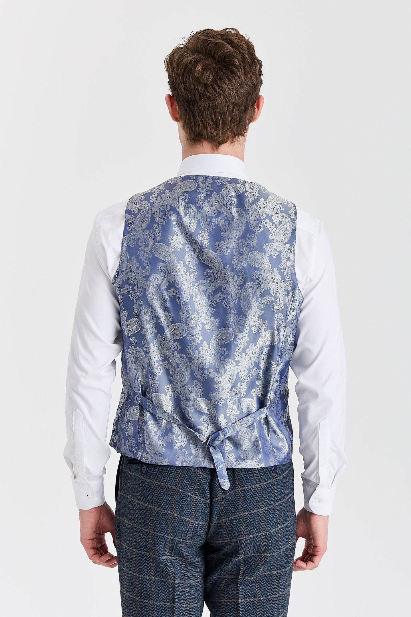 Harris - Men's Navy Tweed Wool Blend Waistcoat