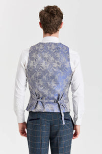 Harris Navy Tweed Suit with Contrasting Belmont Silver Waistcoat