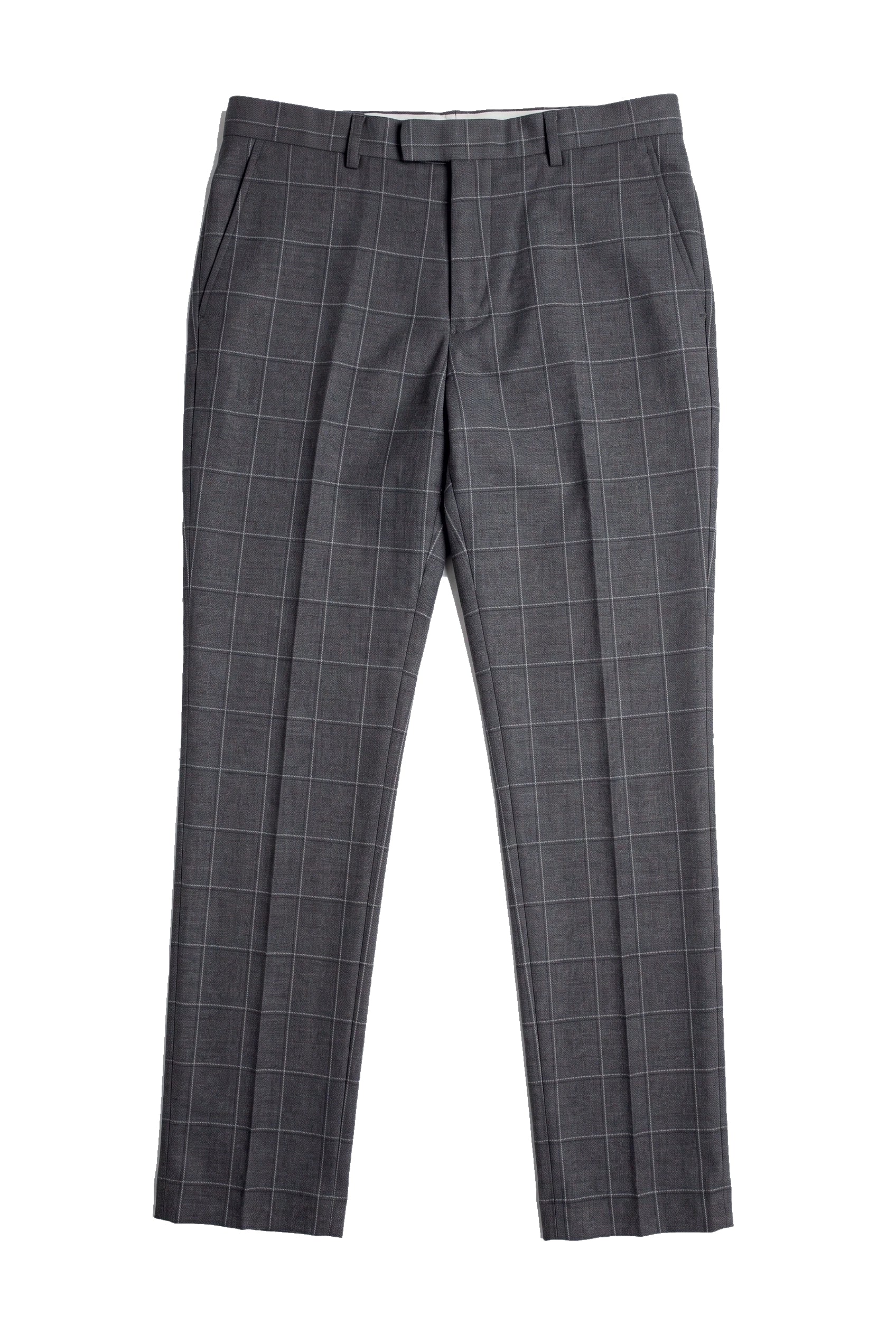 Hobbs - Men's Grey Check Trousers Vintage Retro Smart Wedding