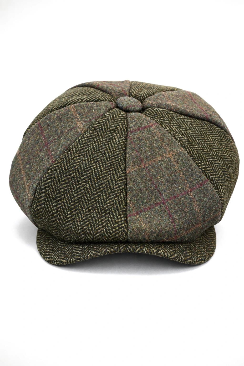 HT6325 - Mens Check Herringbone Tweed Mix Newsboy 8 Panel Hat