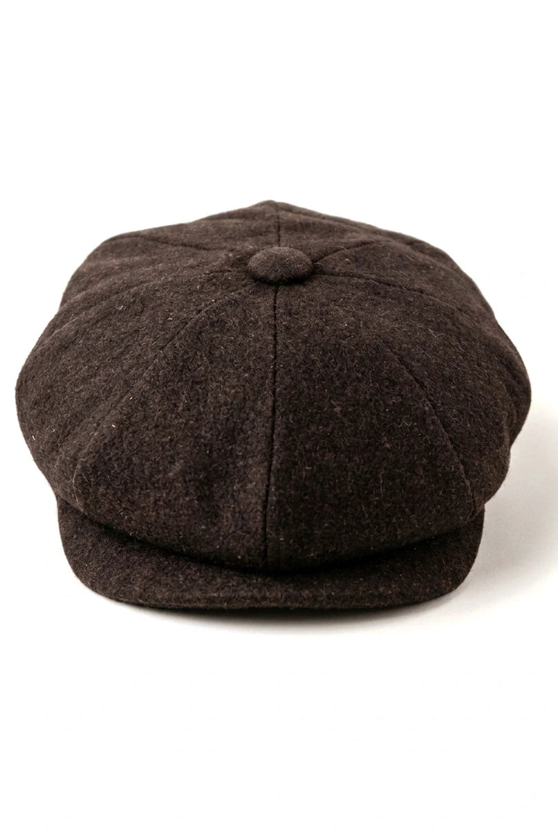 HT6363 - Mens Vintage Tweed Newsboy Newsboy Cap - Brown/Wine