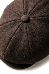 HT6363 - Mens Vintage Tweed Newsboy Newsboy Cap - Brown/Wine