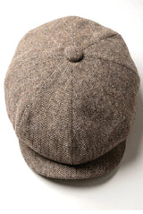 HT6364 - Mens Herringbone Tweed Newsboy Shelby Newsboy Hat