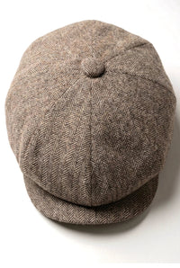 HT6364 - Mens Herringbone Tweed Newsboy Shelby Newsboy Hat