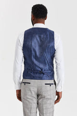Hugo Grey Suit with Parker Navy Contrasting Waistcoat