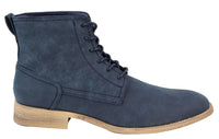 Mens Matt Leather Laced Peaky Blinders Boots