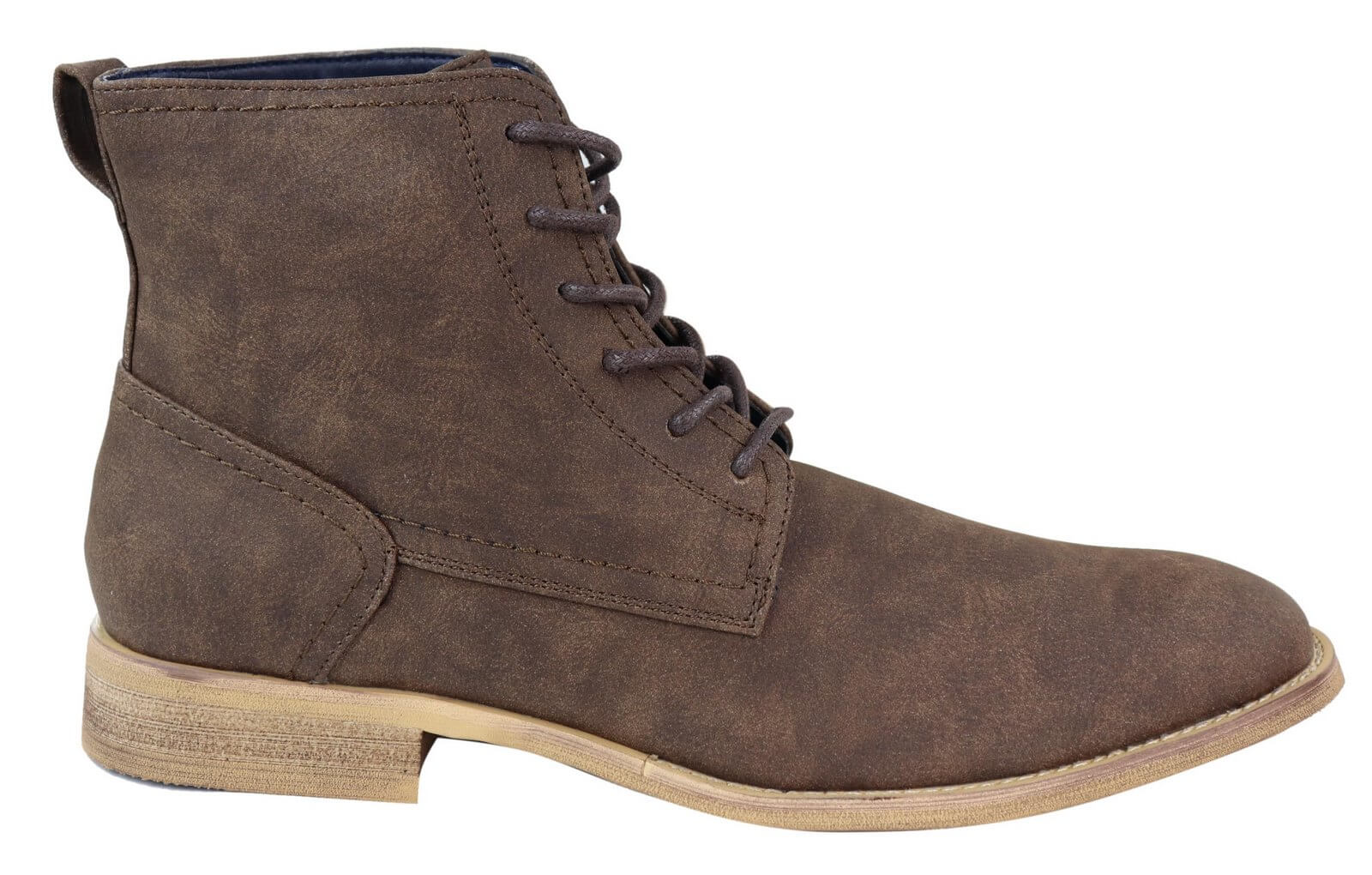 Mens Matt Leather Laced Peaky Blinders Boots