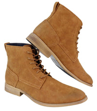 Mens Matt Leather Laced Peaky Blinders Boots