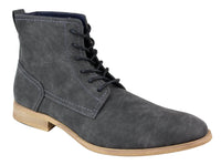 Mens Matt Leather Laced Peaky Blinders Boots