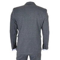 IM41 - Grey 3 Piece Herringbone Tweed Suit for Men