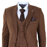 IM42 - Brown 3 Piece Herringbone Tweed Suit for Men