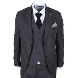 IM51 - Men's Charcoal Check 3 Piece Tailored Fit Suit