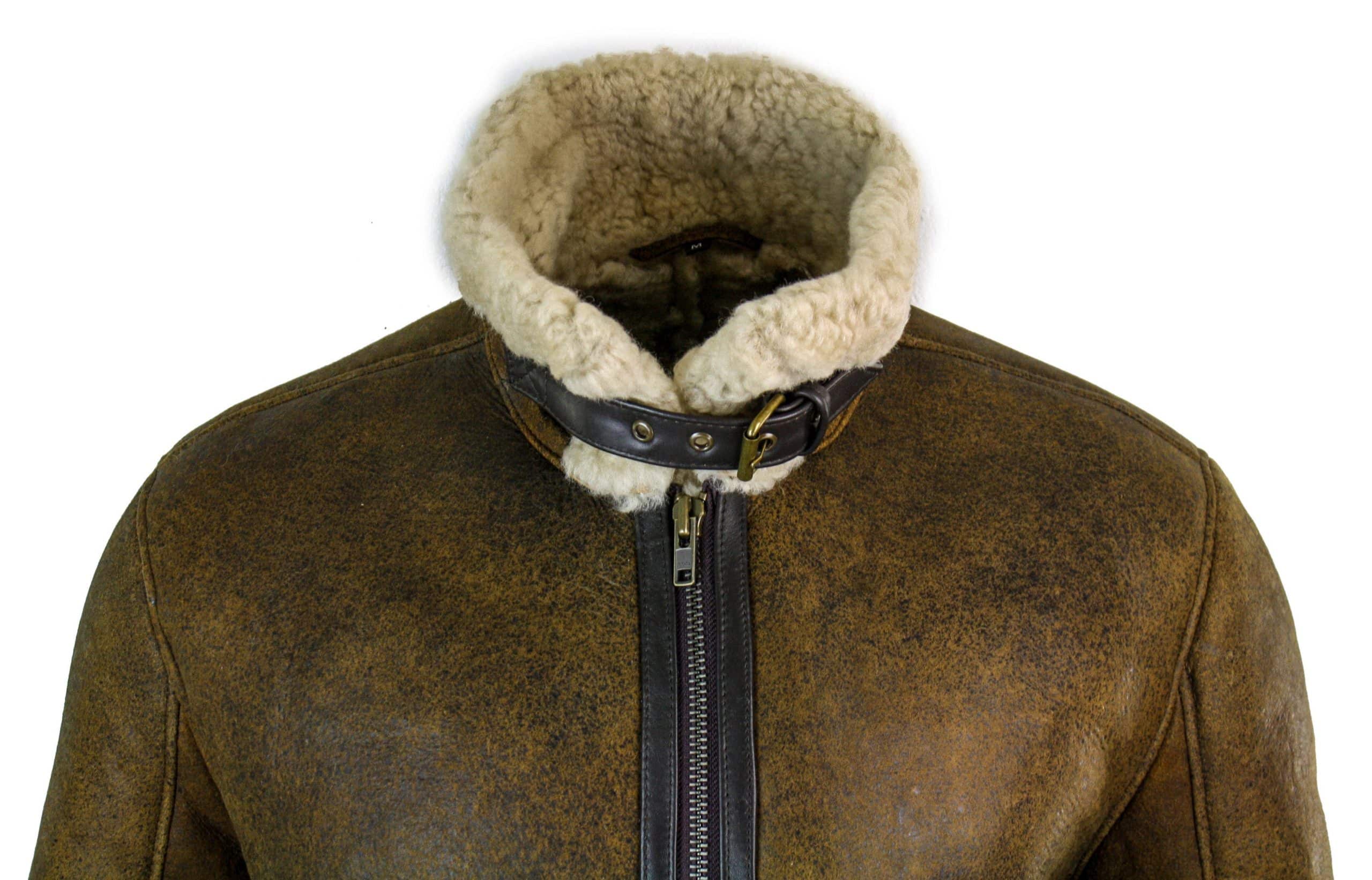 Infinity EK02 Mens Vintage Antique Sherling Sheepskin Cream Fur