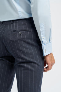 Invincible - Men's Navy Blue Pinstripe Trousers