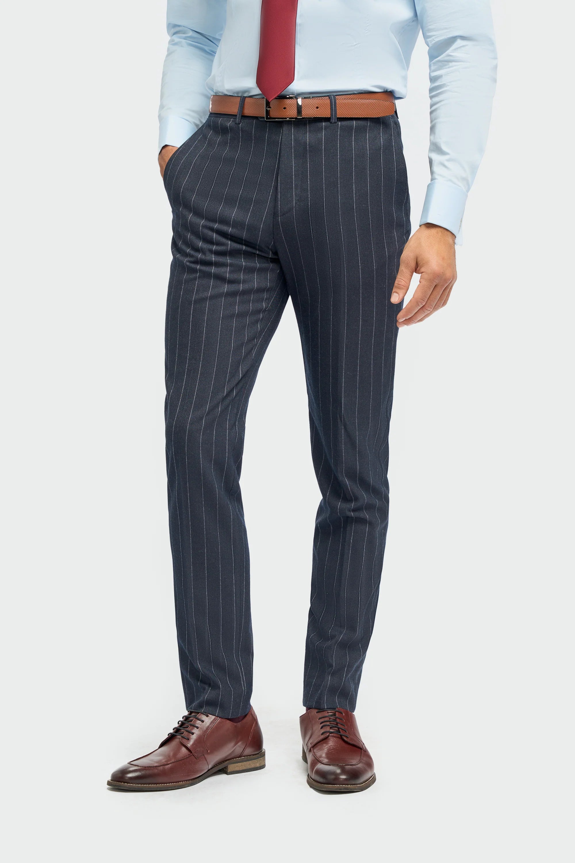 Mens 3 Piece Suit Pin Stripe Navy Classic Vintage Retro 1920s Tailored Fit Wedding: Buy Online - Happy Gentleman Mens 3 Piece Suit Pin Stripe Navy Classic Vintage Retro 1920s Tailored Fit Wedding: Buy Online - Happy Gentleman