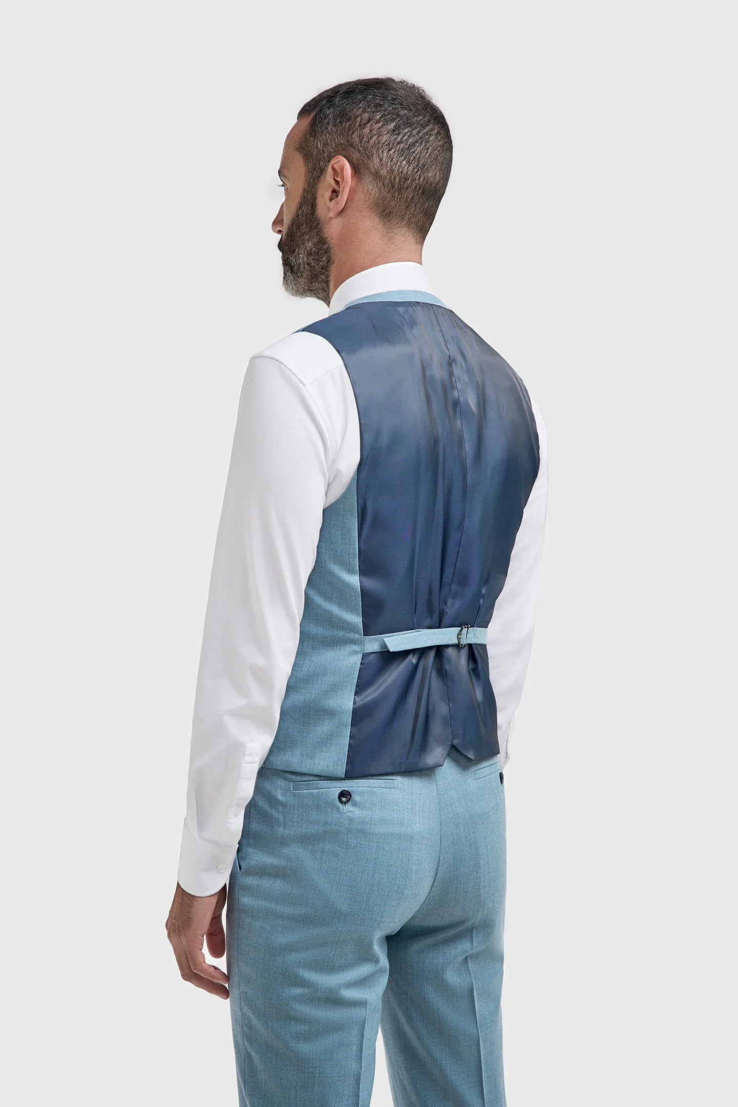 James - Men's Light Blue Textured Waistcoat