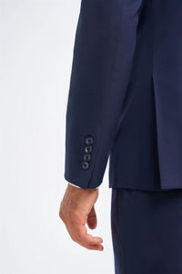 James - Men's Navy Blue Wool Tailored Fit Blazer